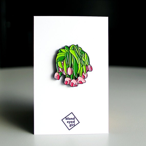 Slouched Tulip Enamel Pin | Enamel Lapel Pin | Bouquet Enamel Pin | Meh Floral Soft Enamel Pin - Pingame