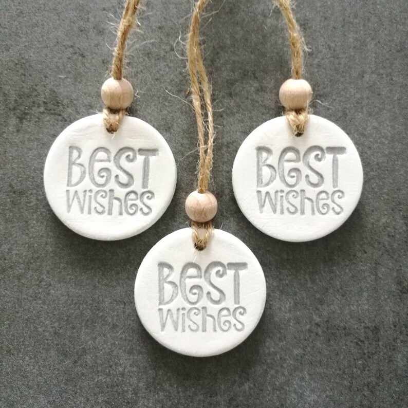 Clay Gift Tags Best Wishes Gifts For Friends Birthday Gift Etsy