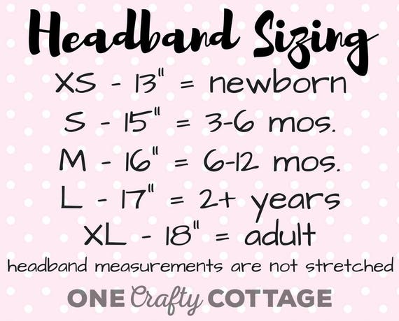 Foe Headband Size Chart