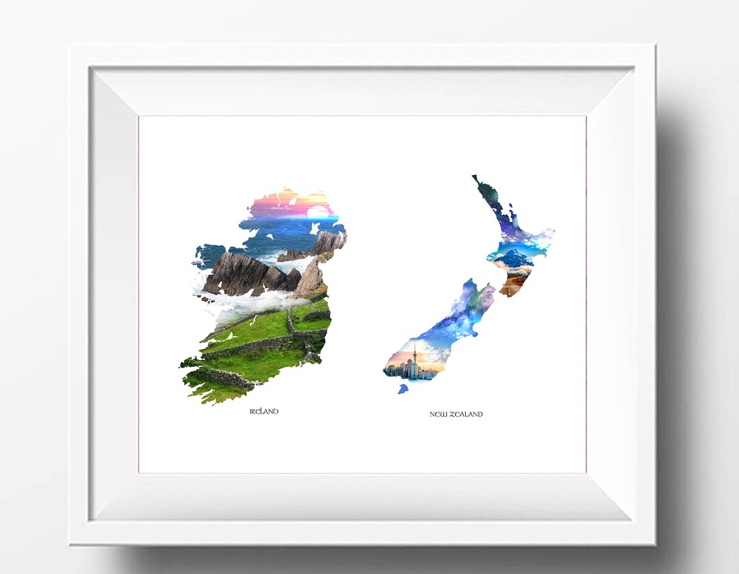 New Zealand Print, Map, Auckland,wall Art, Wall Decor,new Zealand Gift