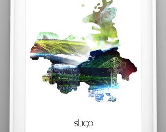 Sligo County Print, Mullaghmore, Benbulbin mountain, W.B.Yeats grave, Celtic Cross, Ireland, wall art, wall decoi