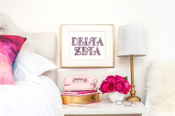 Delta Zeta Fancy Name Coloring Poster Print