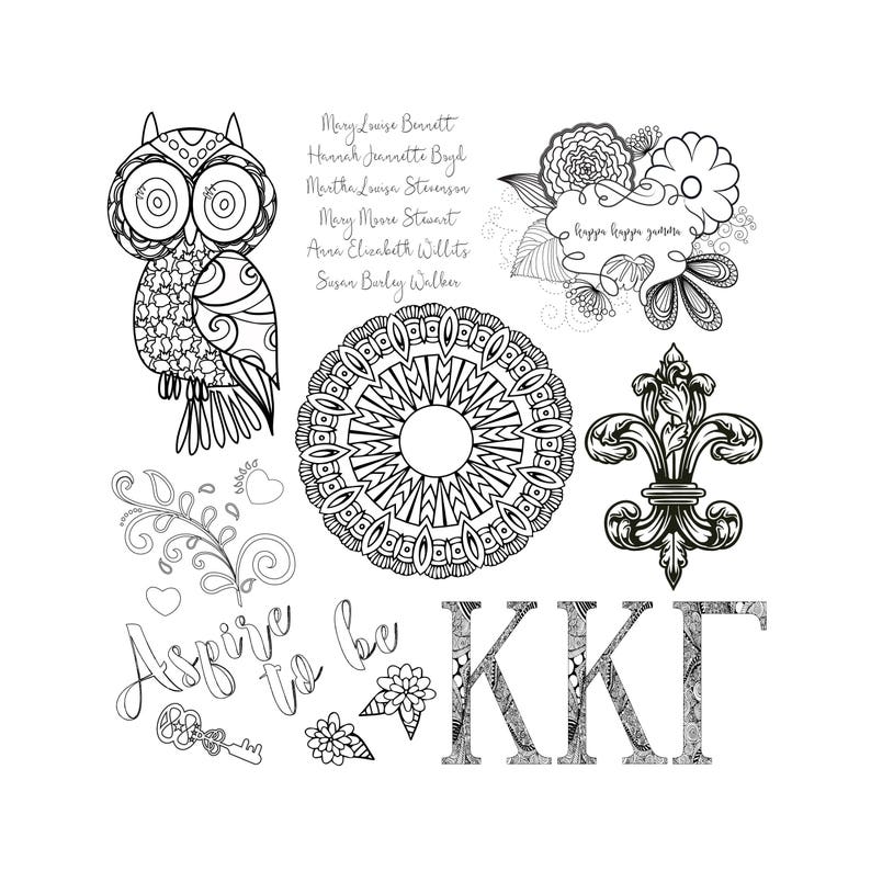 Kappa Kappa Gamma KKG Coloring Book Sorority Recruitment Bid | Etsy