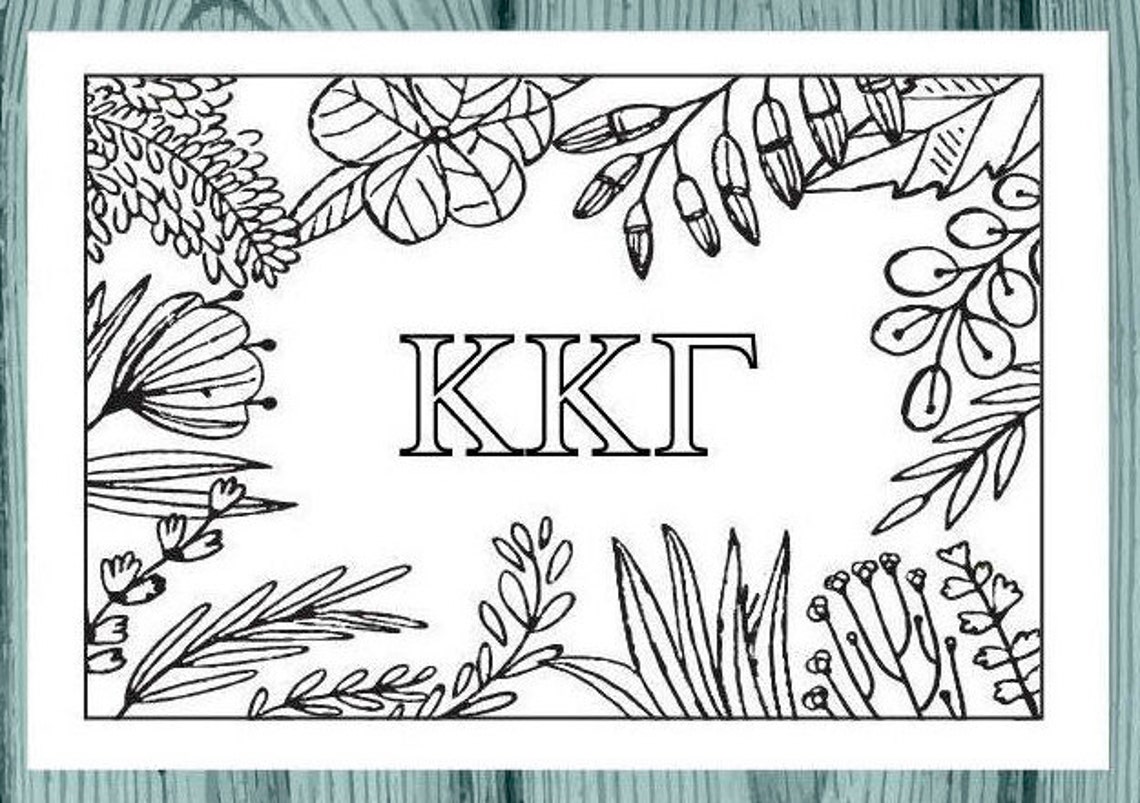 Kappa Kappa Gamma KKG Coloring Notecards Sorority | Etsy