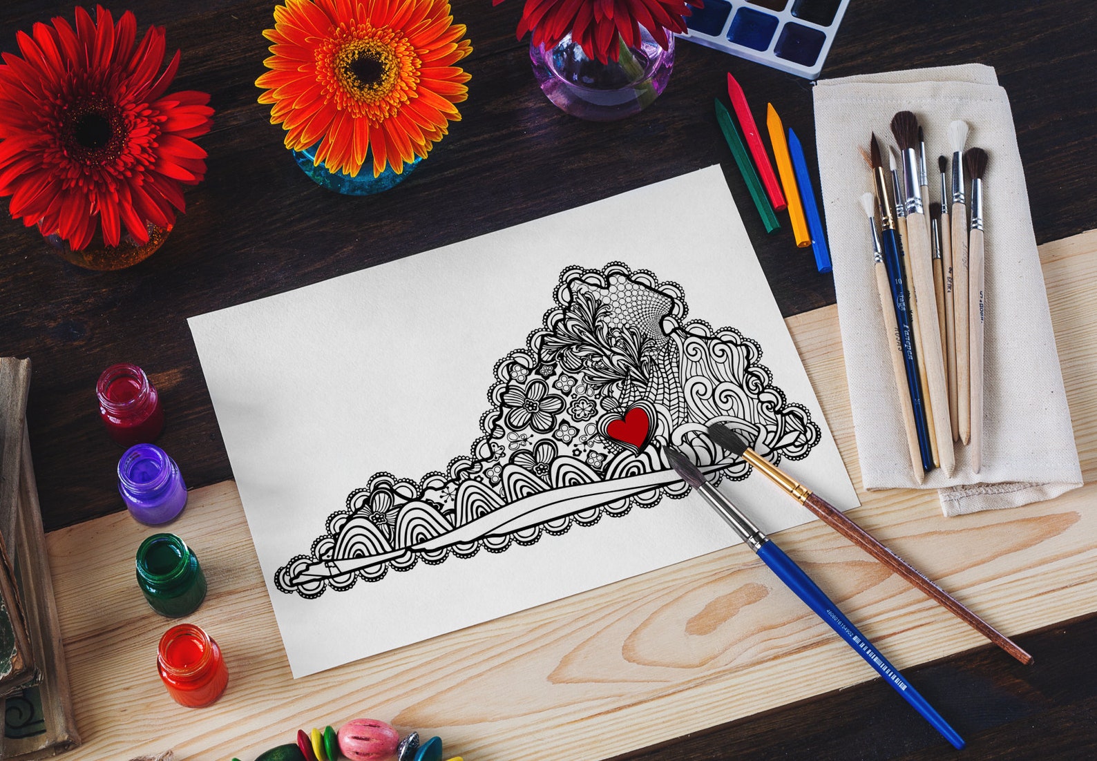 I Heart Virginia Farmville Coloring Page Longwood University - Etsy