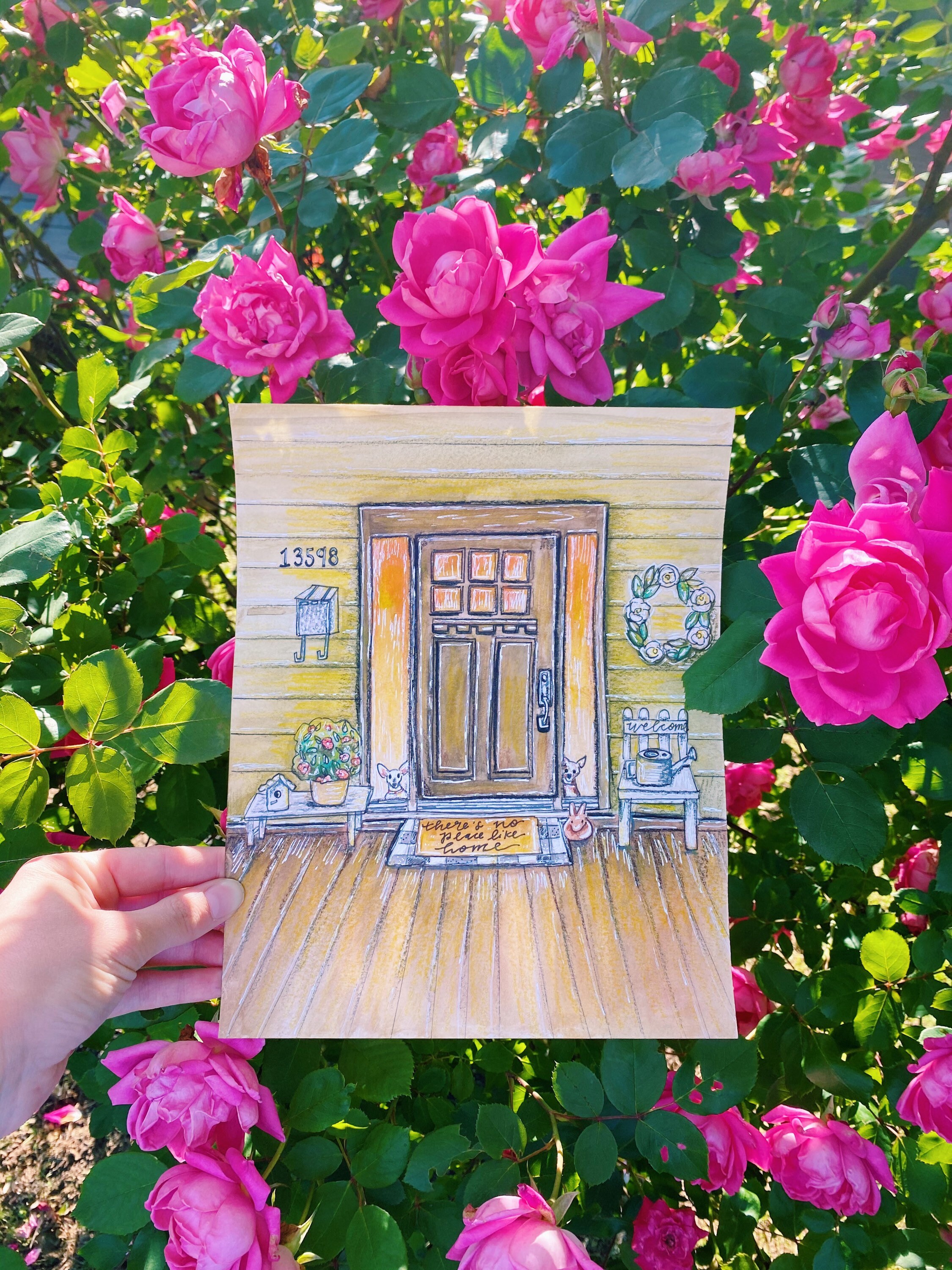 Hand Painted House Portraits Porch Portraits Custom Etsy
