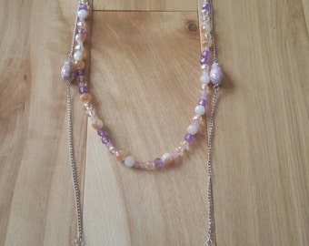 Purple and gold medley necklace