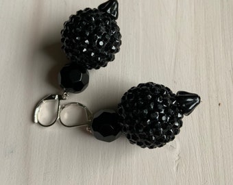Jet black dangle earrings