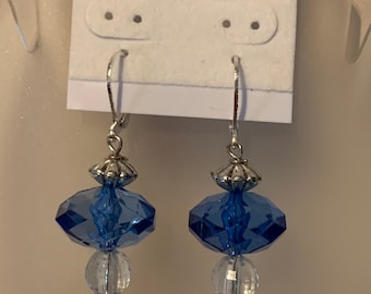 Blue drop earring