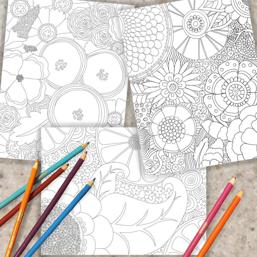Full Bloom Coloring Pages - Etsy