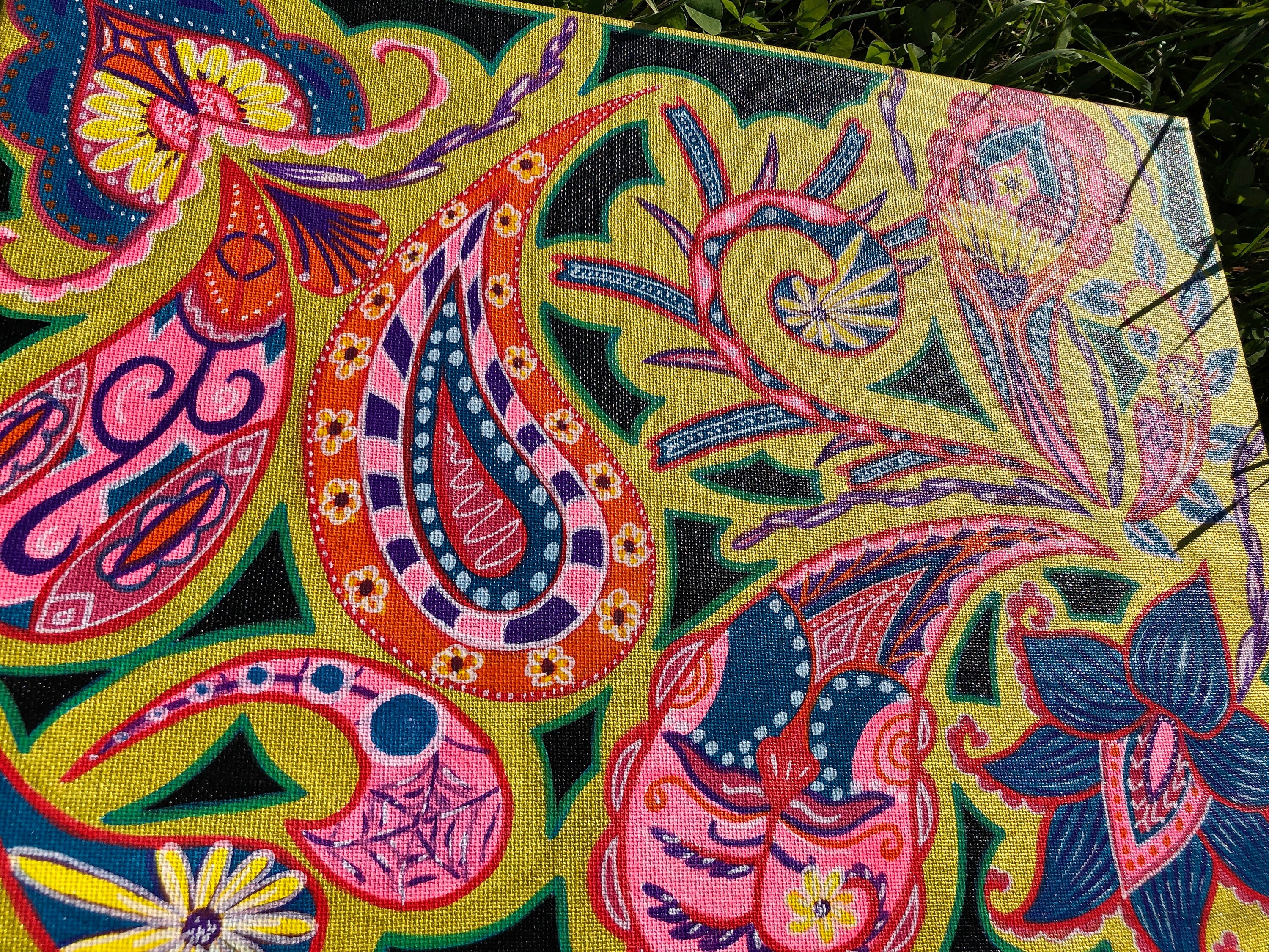 Psychedelic Paisley Acrylic Painting Eclectic Art - Etsy