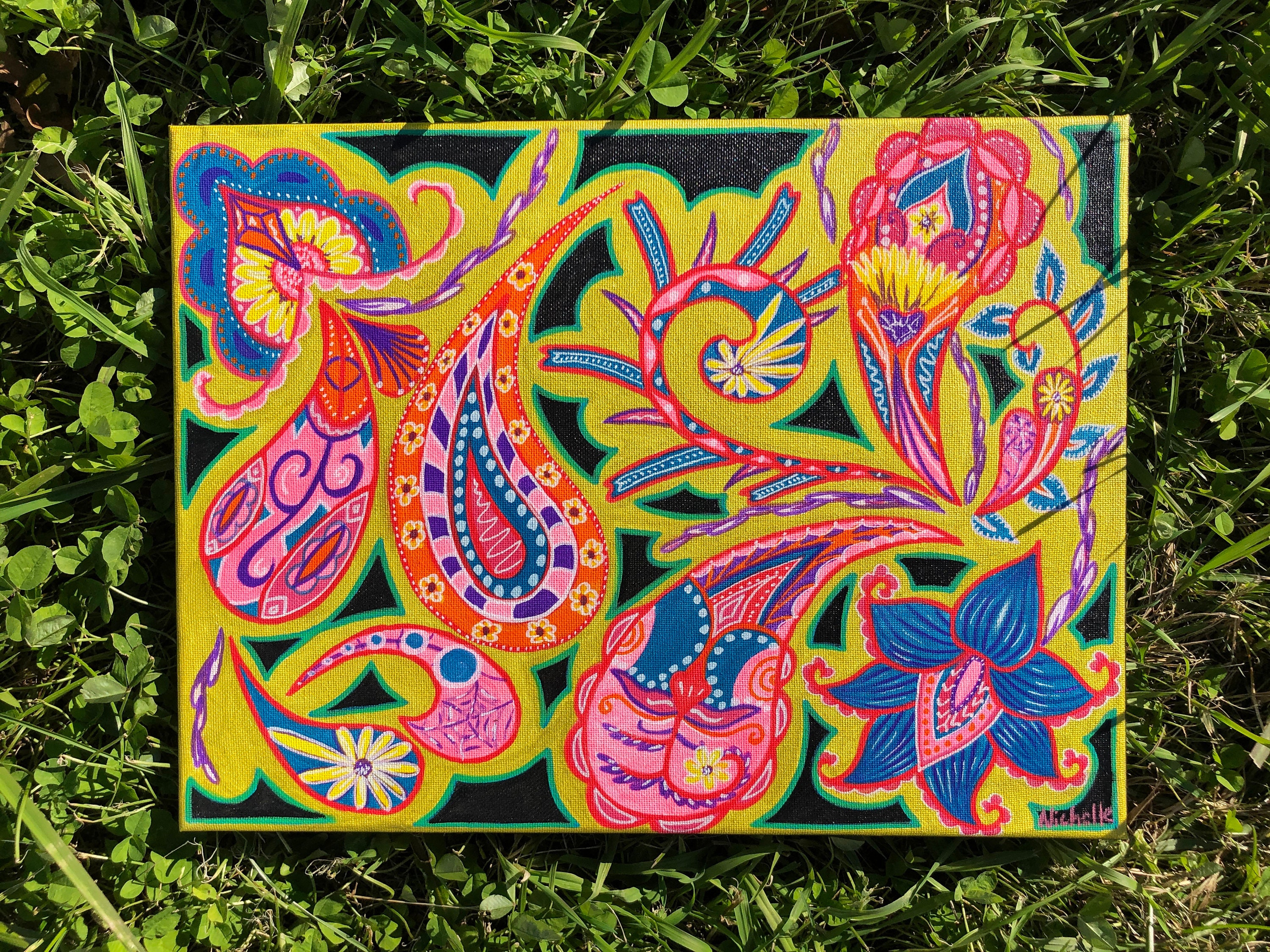 Psychedelic Paisley Acrylic Painting Eclectic Art - Etsy