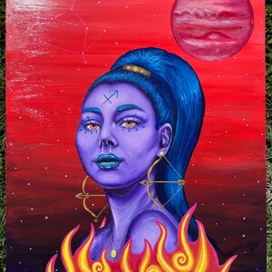 Fire Sign Sagittarius Original Zodiac Horoscope Wall Art Prints and Posters Eclectic Decor