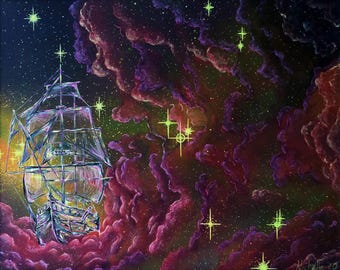 Crystal Ship Original Acrylic Art Prints and Posters Eclectic Art
