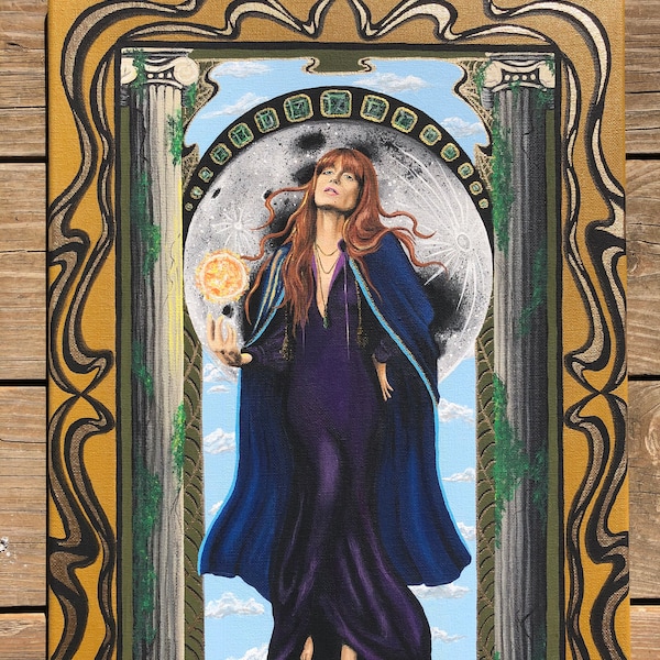 Impresión artística original de Florence Welch, estilo Art Nouveau, decoración ecléctica para el hogar.