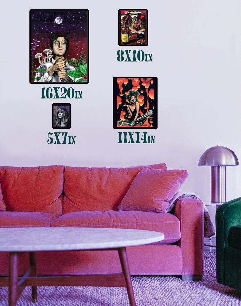 Láminas de arte psicodélico original de Mac Miller. Arte ecléctico. imagen 4