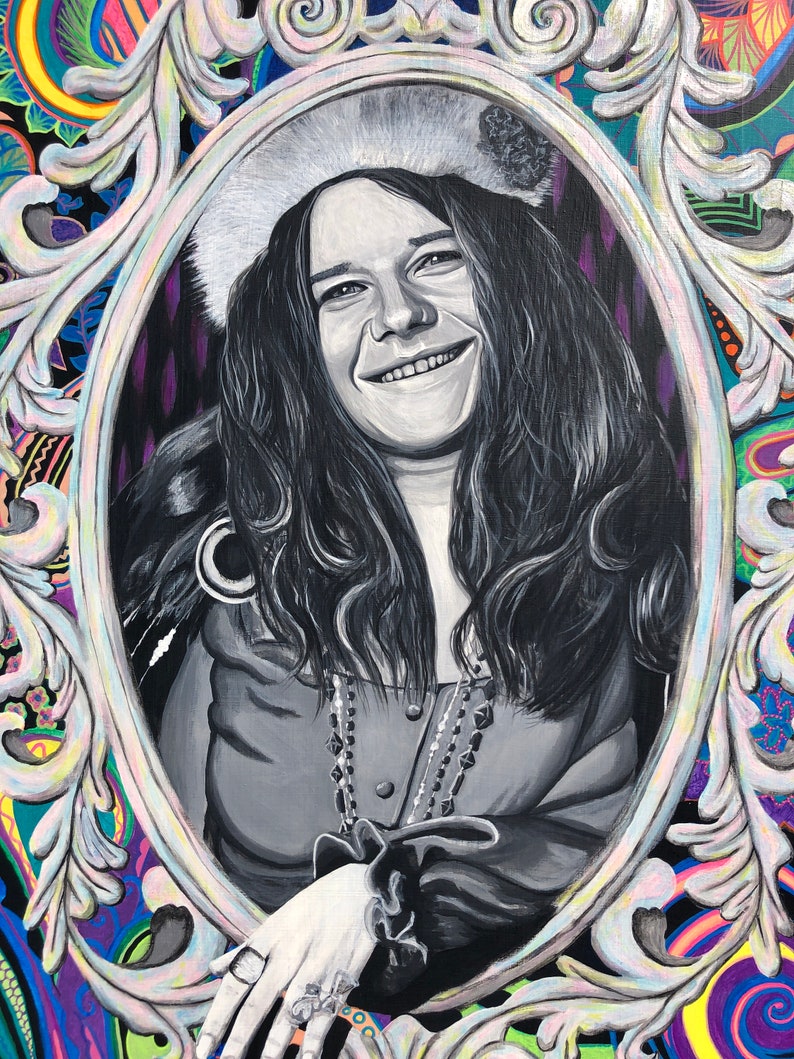 Psychedelic Janis Joplin 27 Club Original Art Prints & Posters Eclectic ...