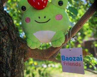 Ichigo the Frog - Strawberry Top Plushie (8")