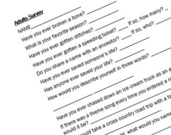 Funny Surveying Etsy - family reunion game instant download survey questions feud funny group game
