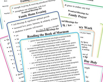 PROMISED BLESSINGS lists: given for specific commandments INSTANT Download Printable