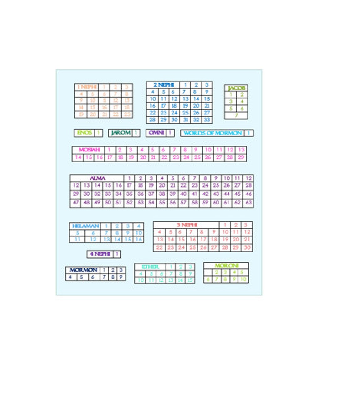 Book of Mormon Reading Chart INSTANT DOWNLOAD Etsy