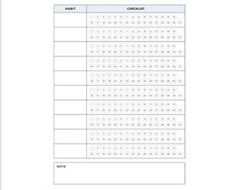 HABIT TRACKER Checklist printable, digital, Instant Download