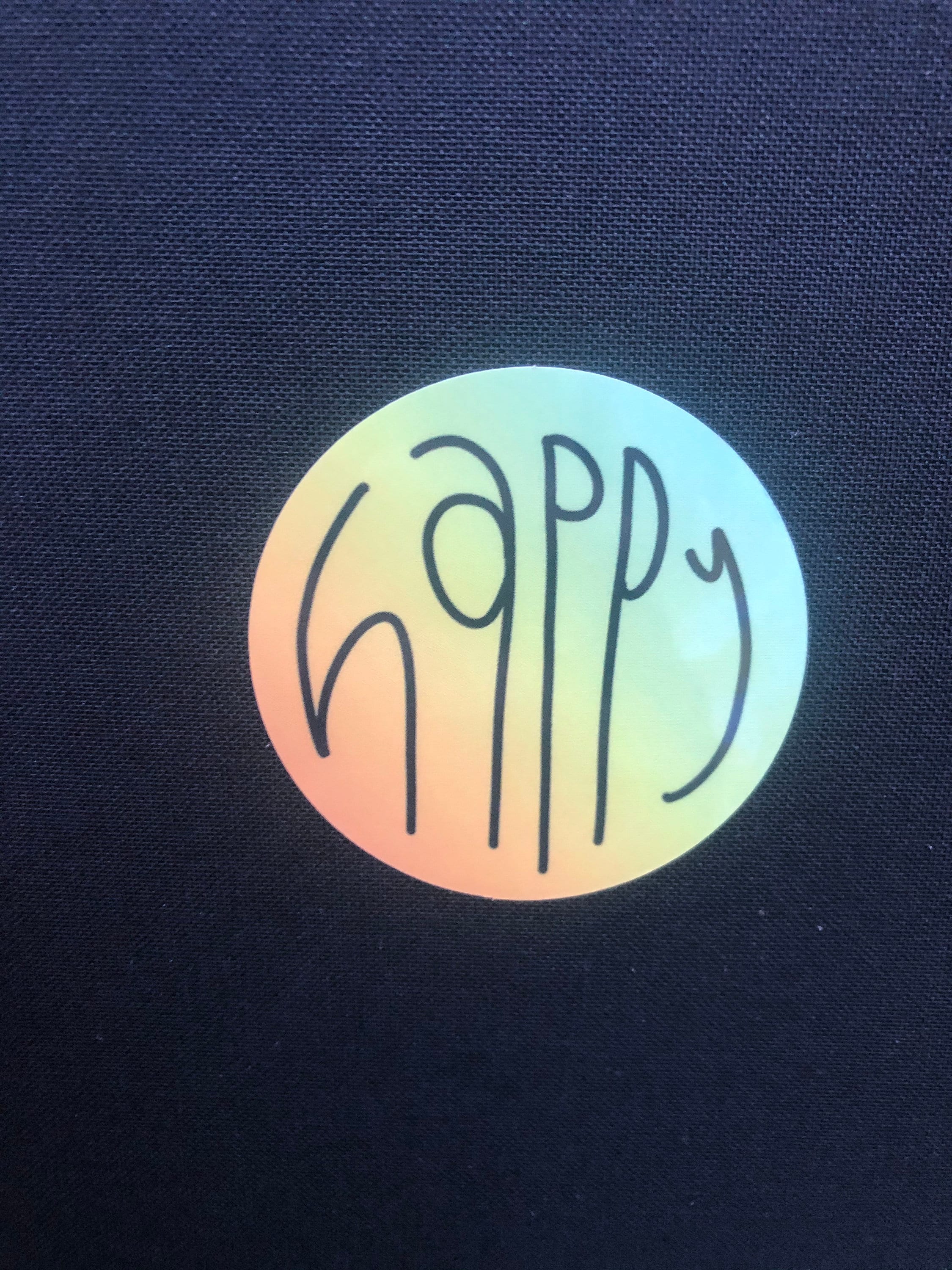 Sticker Vinyl HAPPY Sticker Inspiring Water Bottle Laptop Gift ...