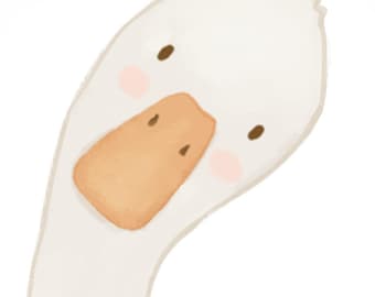STICKER cute duck goose sticker peeking around Vinyl Waterproof Durable