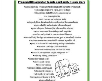 Promised Blessings for Temple and Family History Work INSTANT DOWNLOAD