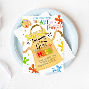 Art Party Birthday Invitation |  INSTANT DOWNLOAD |  Painting Party | Creative Party | Fully Editable Invite Templett Download