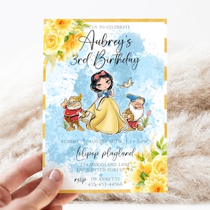 Watercolor Princess Third Birthday Invitation INSTANT DOWNLOAD | Princess Party | 3rd birthday | Templett Download
