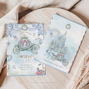 Watercolor Princess Birthday Invitation | INSTANT TEMPLETT DOWNLOAD | Princess Party | 2nd 3rd 4th birthday | Templett,
