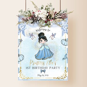 Segno di benvenuto compleanno principessa nelle dimensioni 18 x 24 "e 24 x 36" / DOWNLOAD IMMEDIATO / Segno di benvenuto / 2° 3° compleanno / Download Templett