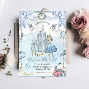 Watercolor Princess Second Birthday Invitation INSTANT DOWNLOAD | Princess Party | 2nd Birthday | Templett