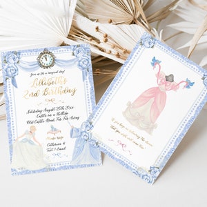 Watercolor Princess Invitation | INSTANT DOWNLOAD | Princess Party | 2nd Birthday l Templett Download