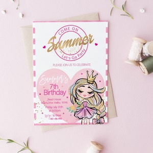 Fairytale Princess Birthday Invitation INSTANT DOWNLOAD | Princess Birthday | Doll birthday, Templett,