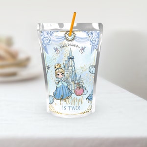Watercolor Princess Carriage Birthday Capri Juice Label | INSTANT DOWNLOAD | Princess Party | 2nd Birthday l Templett,