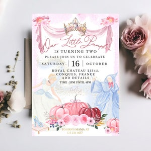 Watercolor Princess Invitation | INSTANT DOWNLOAD | Princess Party | 2nd 3rd 4th Birthday l Templett Download