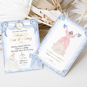 Watercolor Princess Invitation | INSTANT DOWNLOAD | Princess Party | 2nd 3rd 4th Birthday l Templett Download