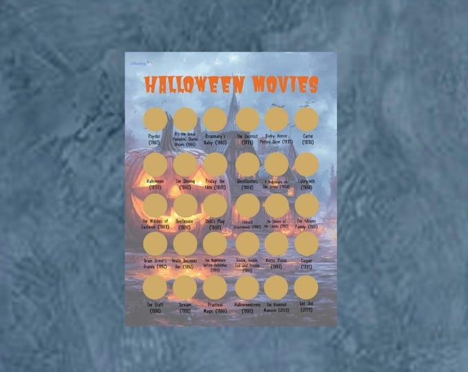 Ultimate Halloween Movie Scratch-Off Poster | 30 Spooky Classics