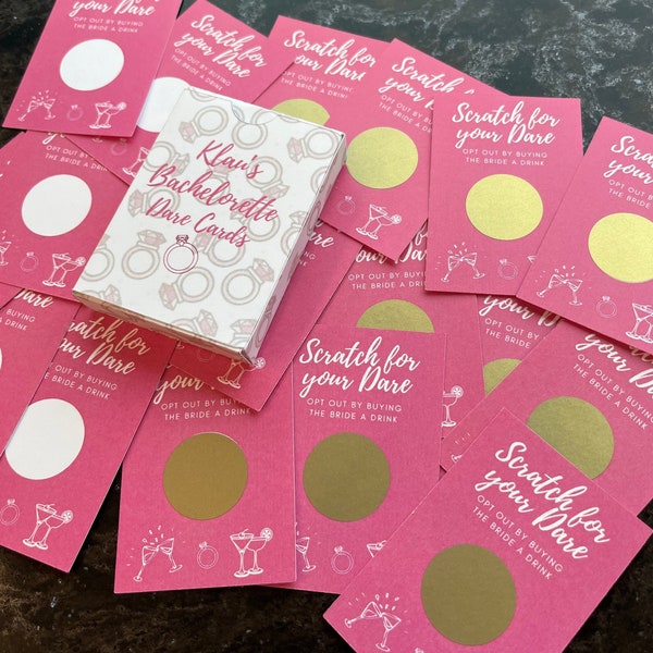 Bachelorette Dare Cards | Scratch-Off Bachelorette Dare Cards | Personalized Bachelorette Game