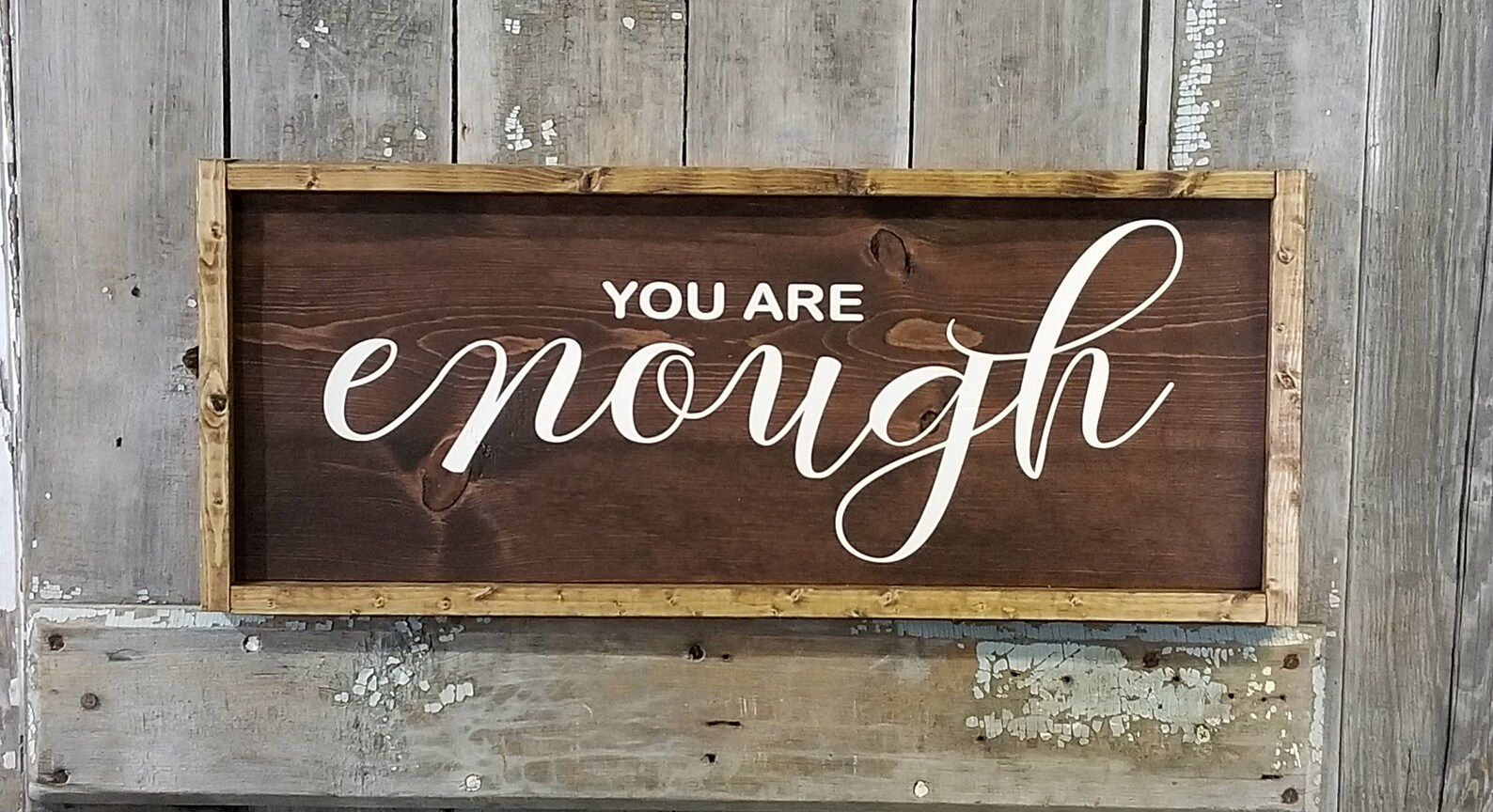 YOU ARE ENOUGH Sign Farmhouse Sign Hand Painted Sign Etsy