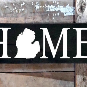 Michigan Home Sign, Any State Home sign, Rustic Home Sign, Rustic Home Decor,Porch Sign, Wall Art, Distressed Sign,Hand Painted Sign