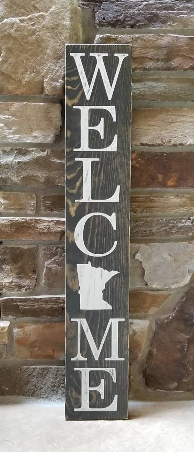 Minnesota Sign Any State Sign Rustic Home Etsy