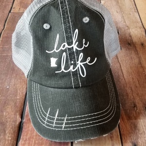 Lake Life, Lake Bum Trucker hat for women and men, unisex. Any state