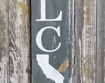 California Welcome Sign, Cedar, Rustic Welcome Sign, Rustic Home Decor ,Reclaimed Wood, Sign, CA Wall Art, Porch Sign,Hand Painted Sign