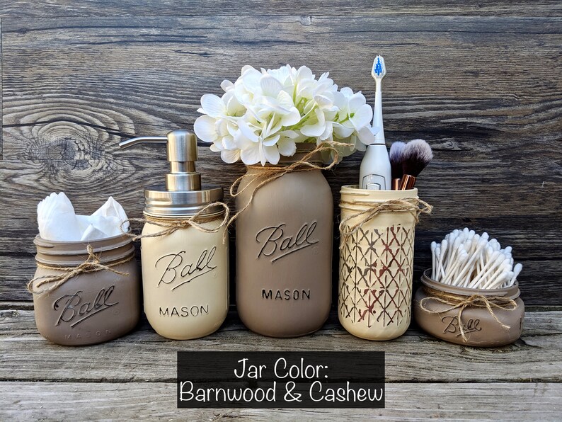 Rustic Farmhouse Bathroom Decor. Soap Dispenser Pump. Mason Etsy