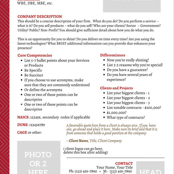 Capabilities Statement Template Canva Etsy Capabilities Statement Template Canva Etsy