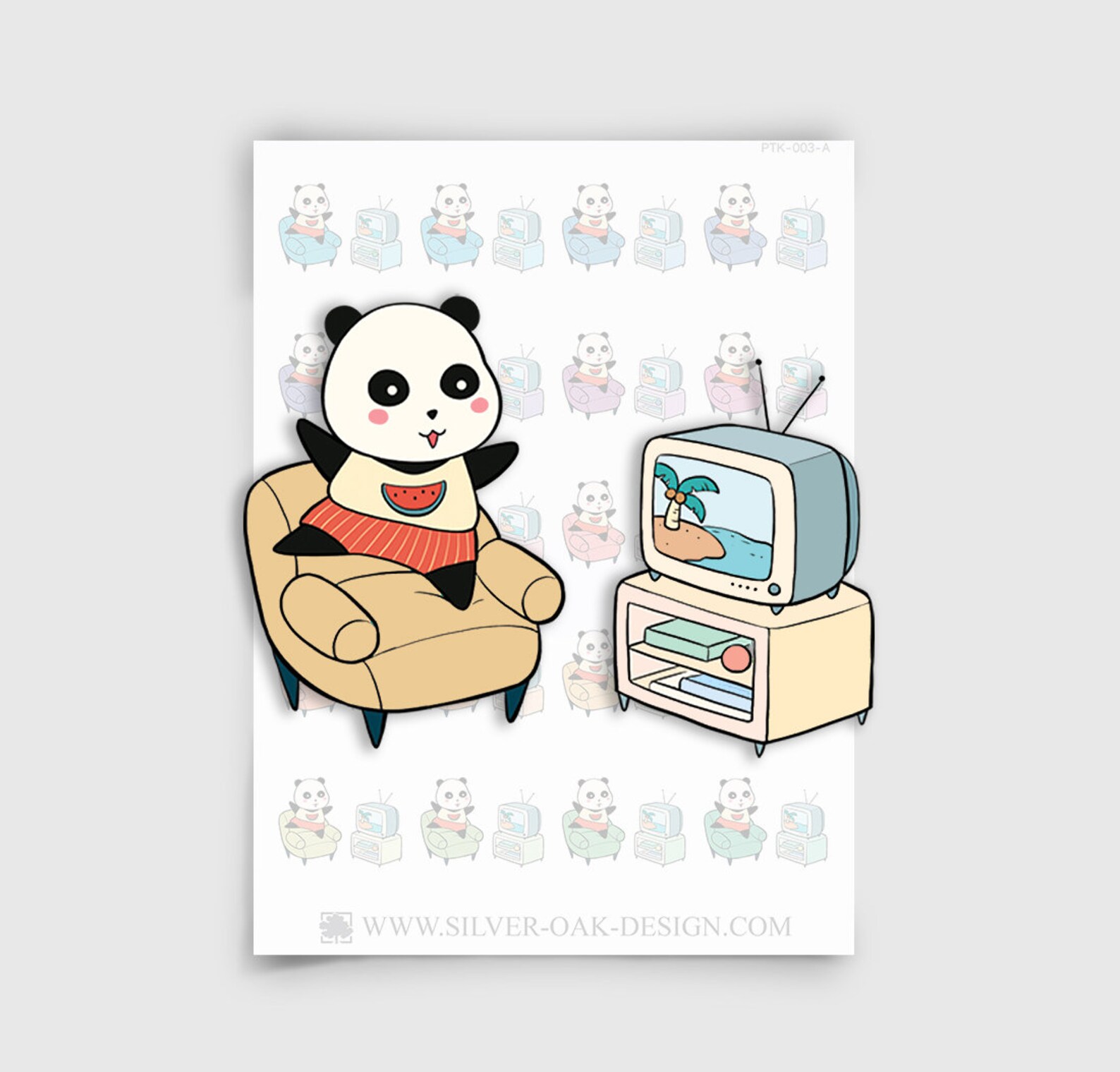 PTK-003-A Patrick the Panda Watching TV / Movie Planner | Etsy