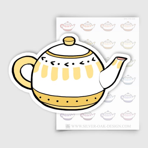 Tea Kettle Sticker Tea Kettle Planner Stickers Stickers, Labels & Tags Paper & Party ...